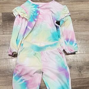 Girls Pajama Set Size 8 btween Colorful Tie-Dye Kids Joggers